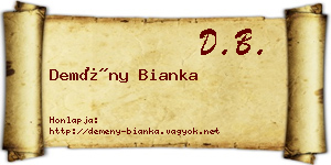 Demény Bianka névjegykártya