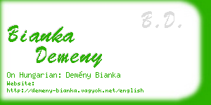 bianka demeny business card